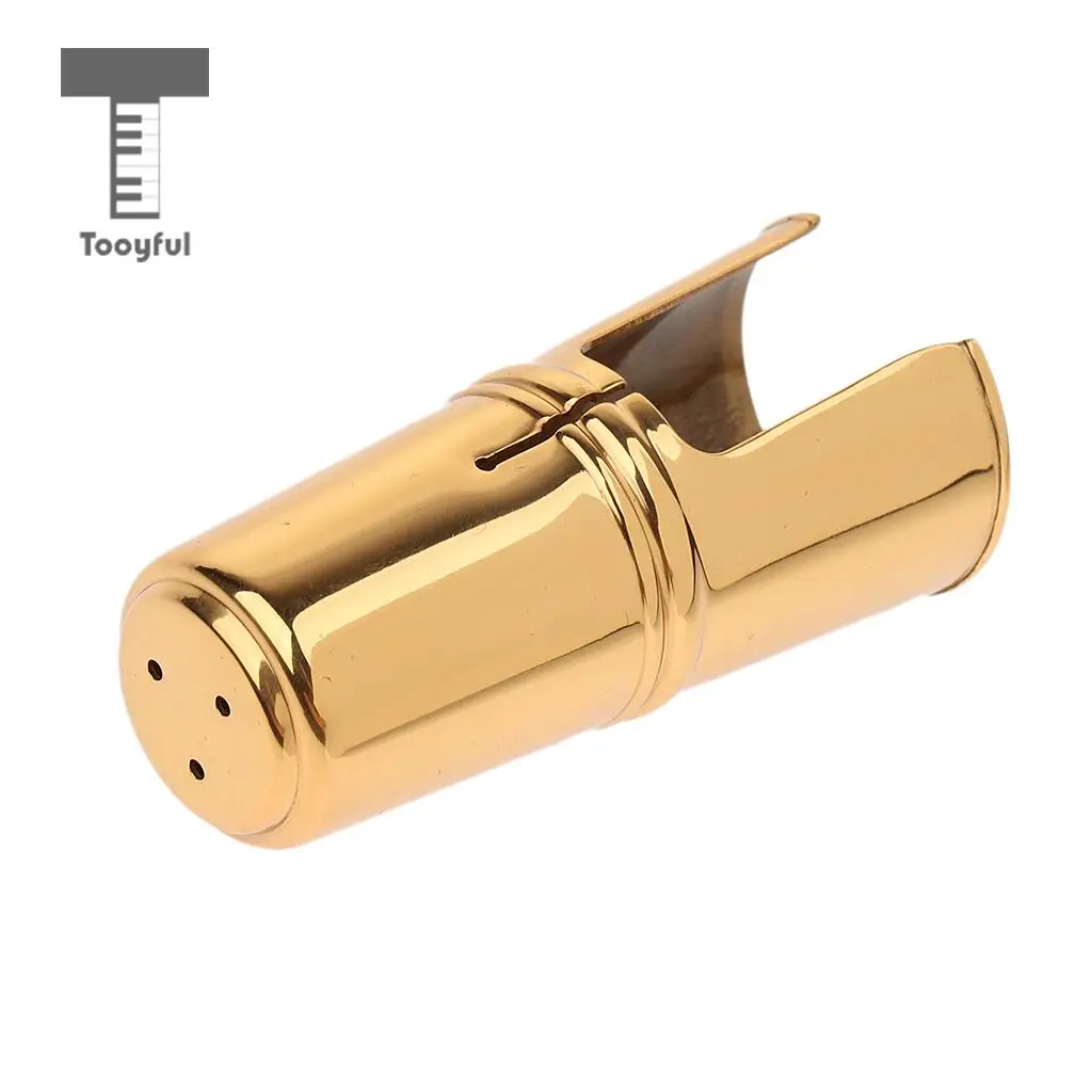 Tooyful Metal Golden Saxophone Mouthpiece Protect Cap For Professional Woodwind Instrument Saxophone Replacement Accessories