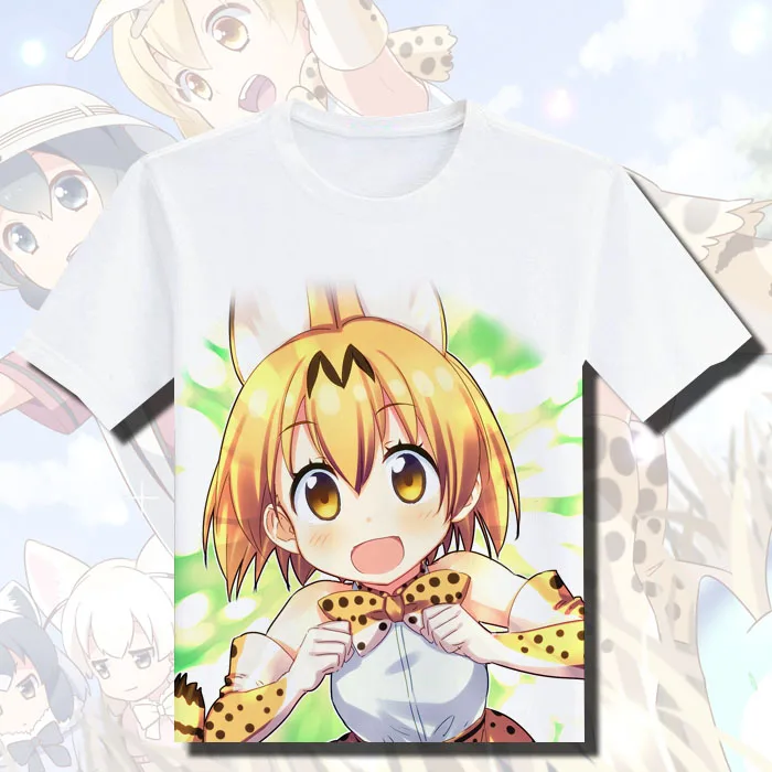 

New Kemono Friends T-shirt Anime Royal Penguin serval men t shirt milk fiber Summer Short-sleeve Tees tops