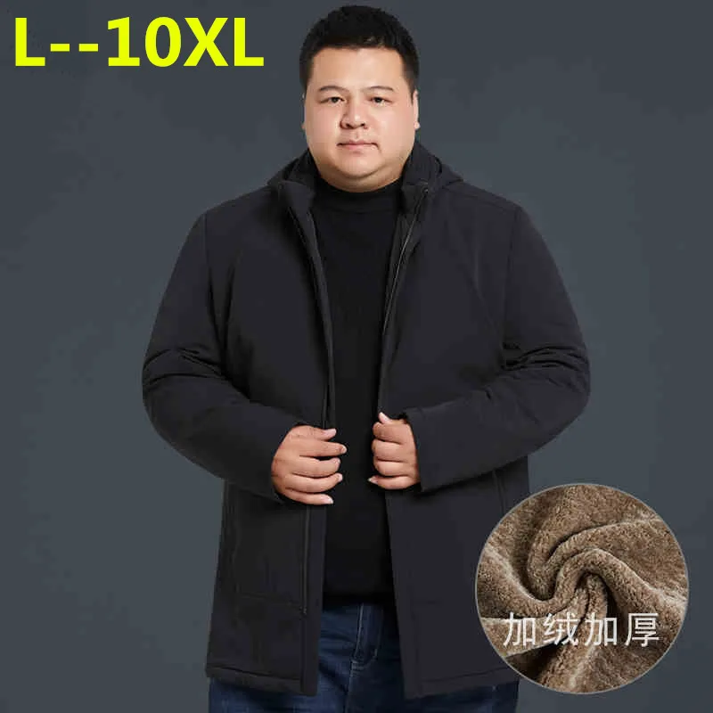 Мужская зимняя куртка 10XL 9XL 8XL повседневное теплое пальто средней длины с
