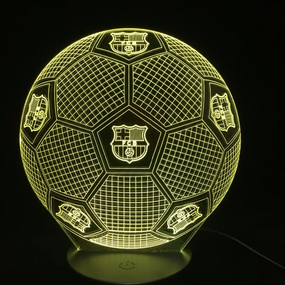 7 Colors Football 3D Led Night Lights USB Football Table Lamp Soccer
