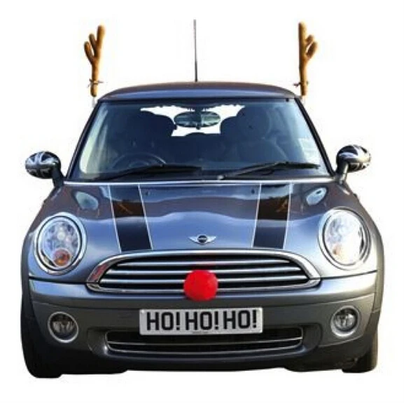 Xmas Rudolph Reindeer car Antlers & Nose Car Kit Christmas outdoor car Decorations christmas