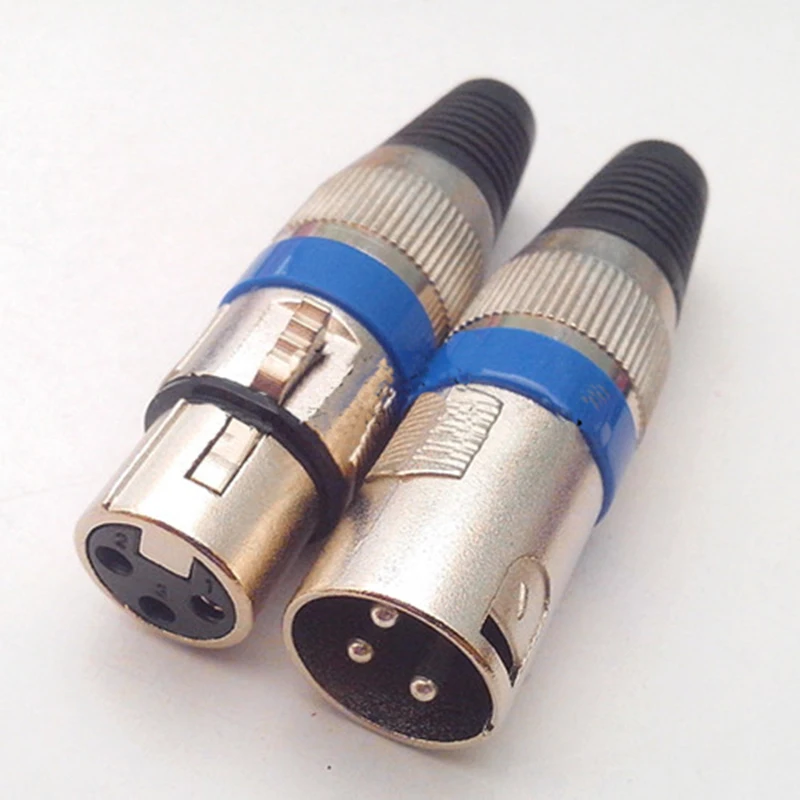 20 шт. микрофон все металлические 3 Pin XLR разъем мужской женский синий