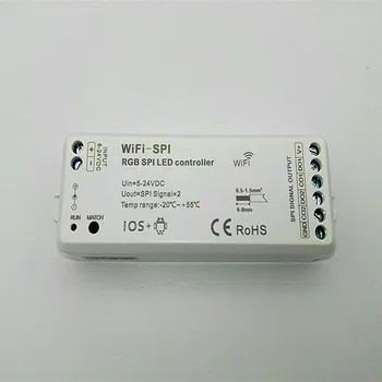 

DC5V-24V RGB SPI WiFi LED Pixel Strip Controller Support WS2811 WS2812B TM1809 TM1812 LPD6803 WS2801 UCS1903 TLS3001 IC