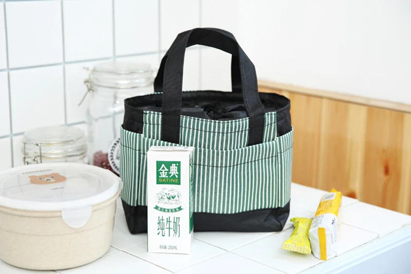Baby Insulation Bag Feeding Milk Food Warm Drawstring Stripe Mommy Travel Breast Milk Bottle Thermal Portable Casual Tote BB5036 (10)