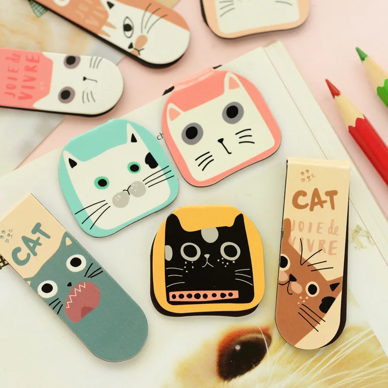

2 pcs DIY Cute cat panda Floral creative quality metal bookmark stationery mark office teachers gifts children school supplies