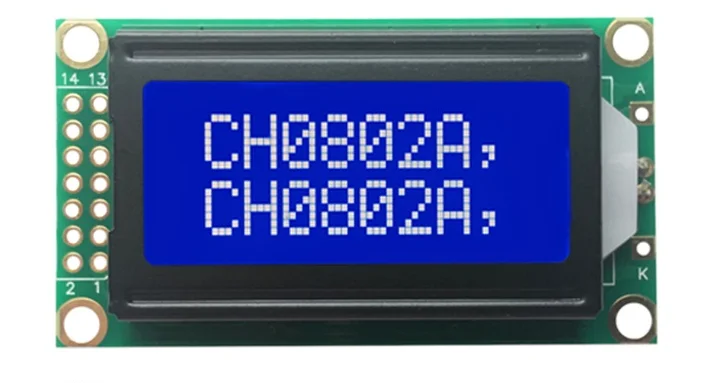 

8 x 2 LCD Module 0802 Character Display Screen blue/yellow green