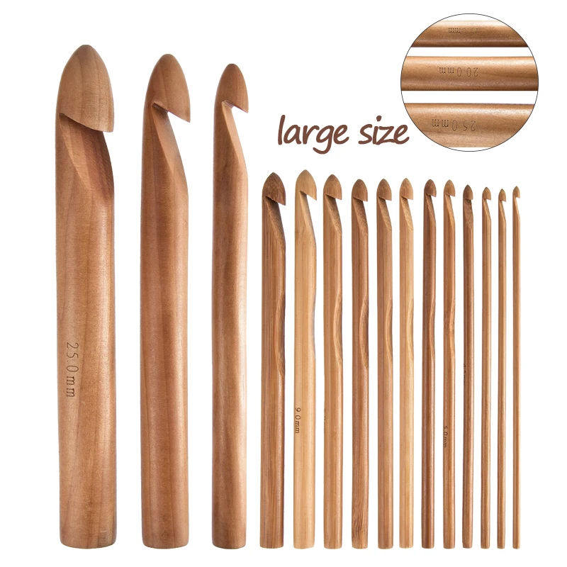 15-Different-Size-Wooden-Bamboo-Knitting-Crochet-Set-Handcrafted-Crochet-Hooks-For-Weave-Yarn-Craft-Kit (3)