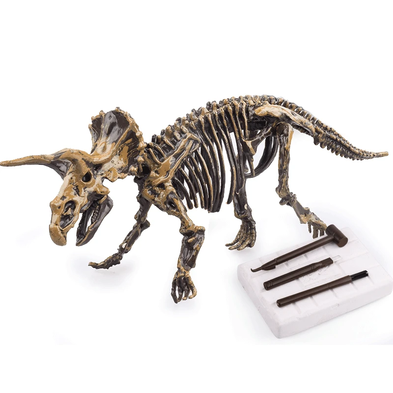 Dinosaur Science Kit выкопать динозавры окаменелости и собрать Т-Рекс, скелет, мамонт, трицератопс - Цвет: Triceratops