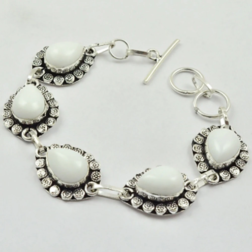 

White Opal Bracelet , 21 cm, B2888