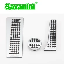 Savanini Car Footrest Brake Accelerator Gas Pedal Pad Cover no drilling for Benz SMART Fortwo(2009-2014y) Aluminum alloy!