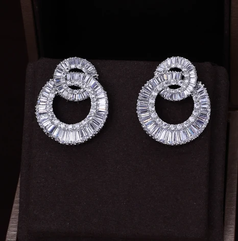 A309 знаменитые серьги с цирконием для женщин/девушек, цветочный дизайн, роскошные серьги с цирконием кубической огранки, модные ювелирные изделия