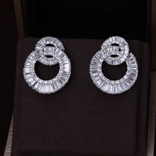 A309 знаменитые серьги с цирконием для женщин/девушек, цветочный дизайн, роскошные серьги с цирконием кубической огранки, модные ювелирные изделия