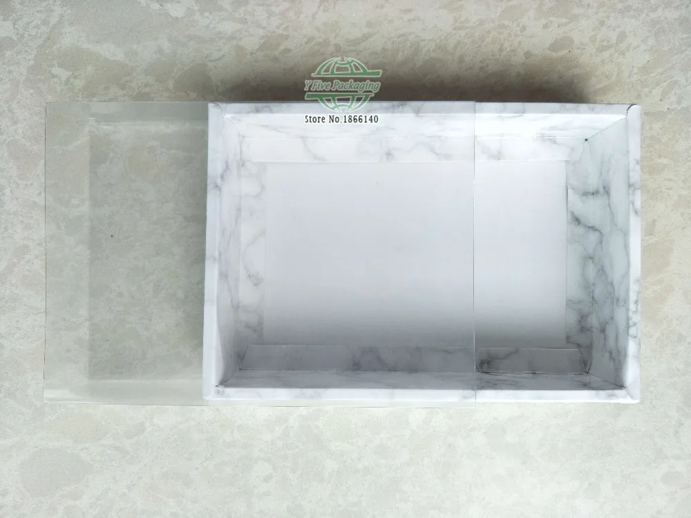 

21*14*5cm Marble Design Drawer Paper Box With PVC Chocolate Party Cookies Gift Box 100pcs/lot Free shipping