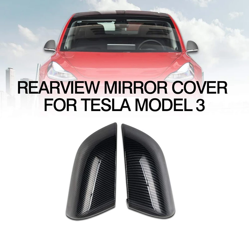 Крышка зеркала заднего вида из углеродного волокна для Tesla Model 3 2017 2018 2019|Зеркала и