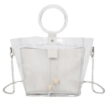 Для женщин сумки роскошные Сумки дизайнер Crossbody сумки для Для женщин плечо Ясно Прозрачная завязка девочек композитные Сумочки# L5