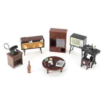 

Miniature Dollhouse Furniture Set Sewing Machine Telephone For Families Role Play Toy Kit