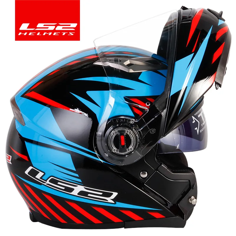 LS2 FF370 moto rcycle шлем двойной объектив Внутренний солнцезащитный козырек шлем moto LS2 откидной модульный гоночный шлем ECE Сертификация - Цвет: 1