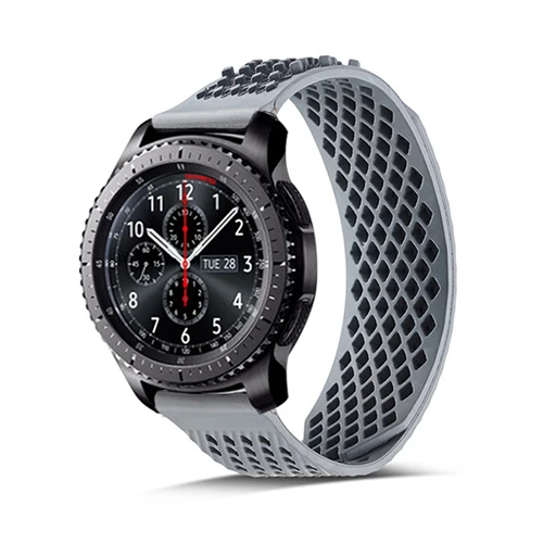 AKGLEADER мягкая резина 22 мм спортивный ремешок для huawei Watch GT ремешок для samsung Galaxy Watch 46 мм gear S3 браслет Amazfit 2 - Цвет ремешка: Grey