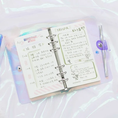 Bling ПВХ лазерная оболочка сетка ноутбук лист спираль A5/A6 Note Book с пустыми