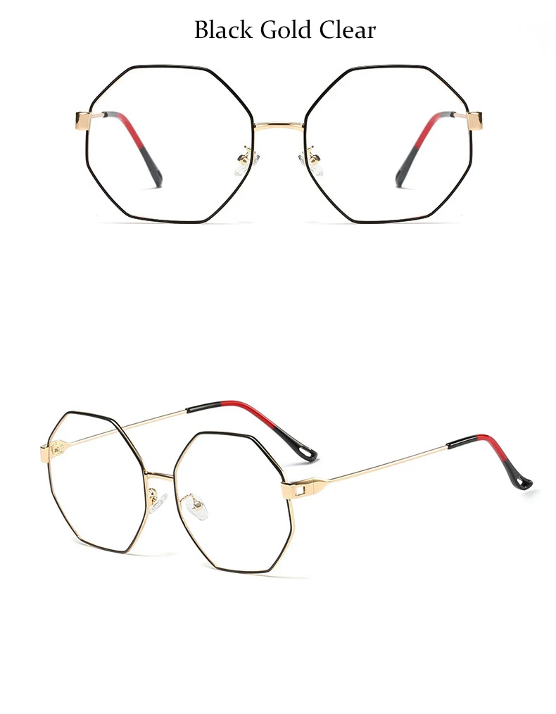 vintage glasses frame women black high quality Polygon eyeglasses Brand Metal Frame optical ladies spectacles frames