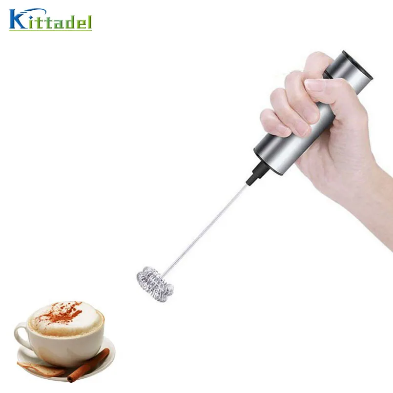 Electric Milk Frother Whisk Head Cordless Handheld Foamer for Coffee