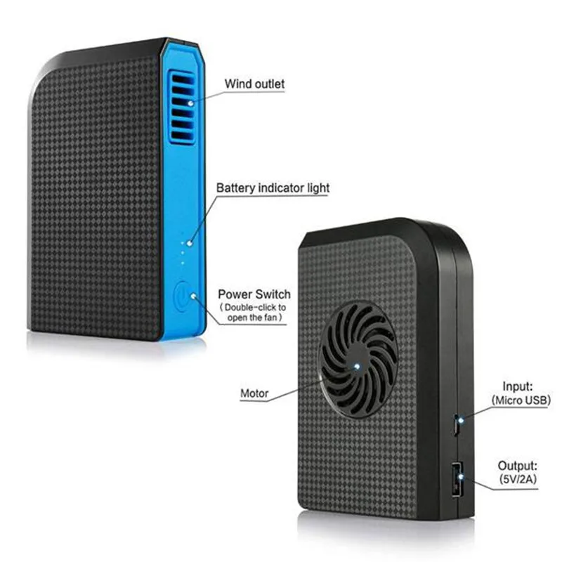 FERISING 3 скорости Мини Портативный Ручной USB Перезаряжаемый безлопастный охладитель с вентилятором 6000 мАч Внешний аккумулятор для мобильного телефона