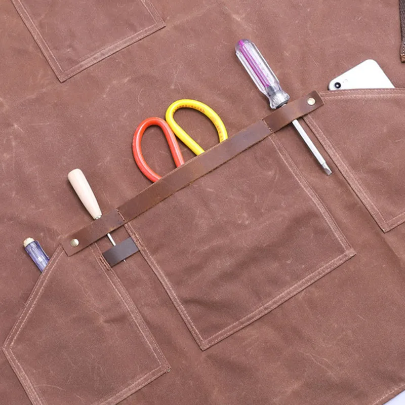 Waxed Canvas Apron Crossback Cotton Strap D95-11