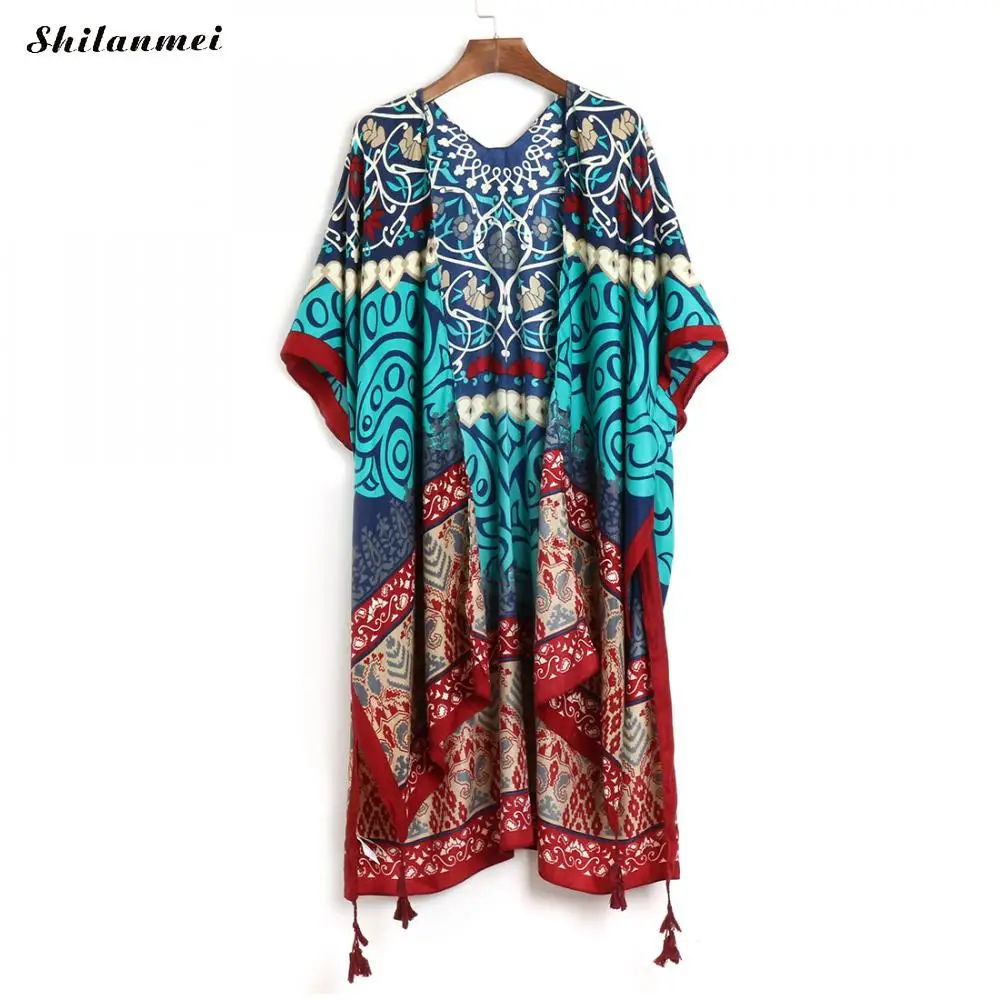 

2019 Summer Blouses Ladies Kimono Cardigan Fashion Bohemian Printed Women Casual Loose Blouses Shirts Boho Long Outerwear Tops