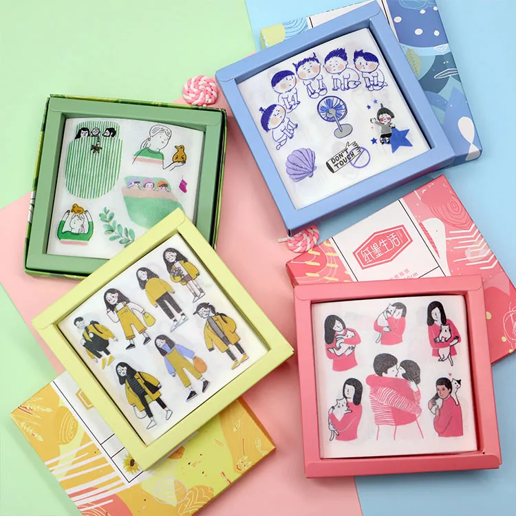 

(60 Sheets/box) Cute Washi Paper Stickers Gift Box Set DIY Decorative Diary Stickers