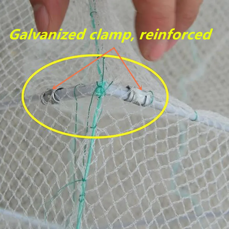 New lenght 5M 17sections 10 holes network fishing trap fishing net rede de pesca potes herramientas turtle crab cage shrimp cage