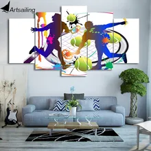 Абстрактные картины Wall Art 5 шт холст картины HD печатает абстрактная играть в теннис Плакаты для любящих номер домашнего декора CU-2267B