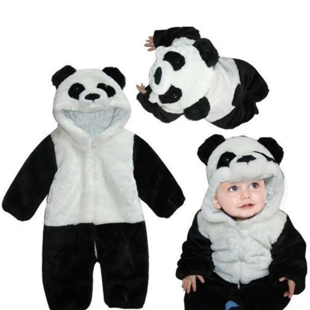 Fashion baby animal costume panda climbing pajamas romper jumpsuit overall