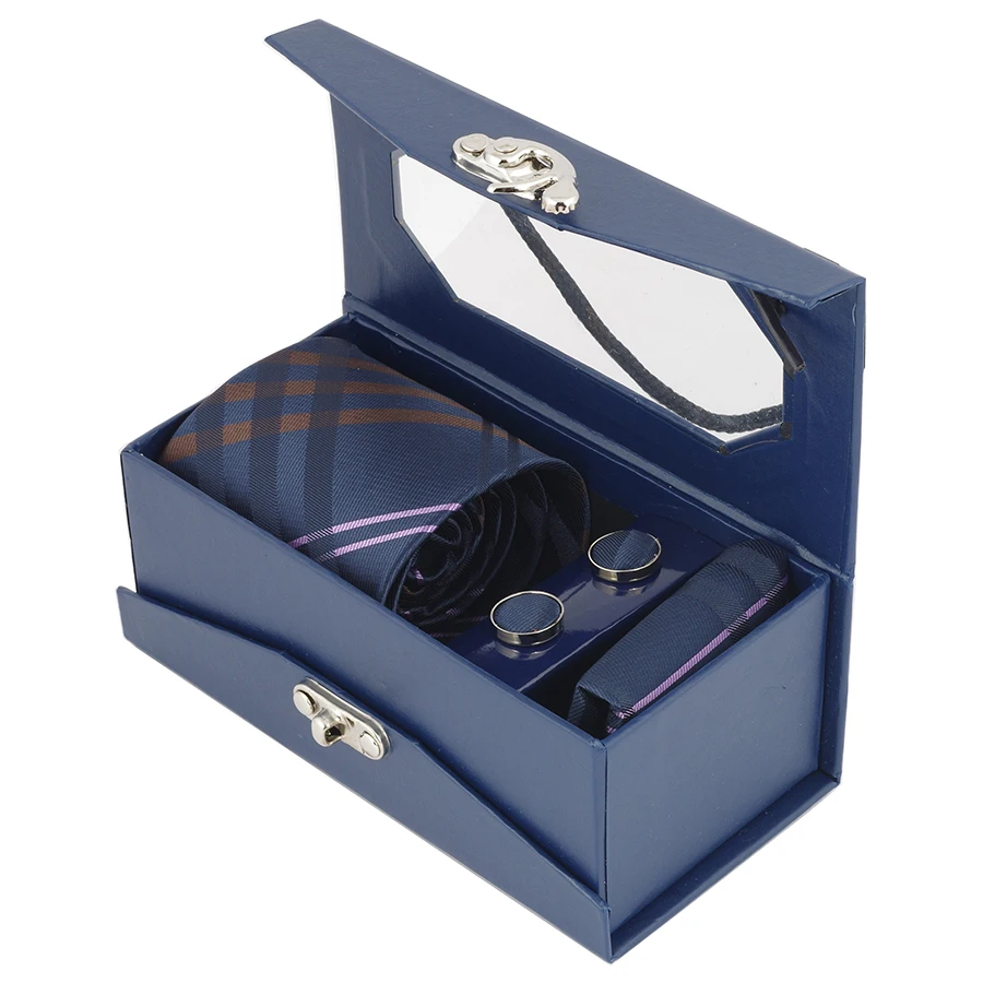 Tie Set for Men Jacquard Woven Tie Handkerchief Cufflinks Gift Box Set Wedding Party
