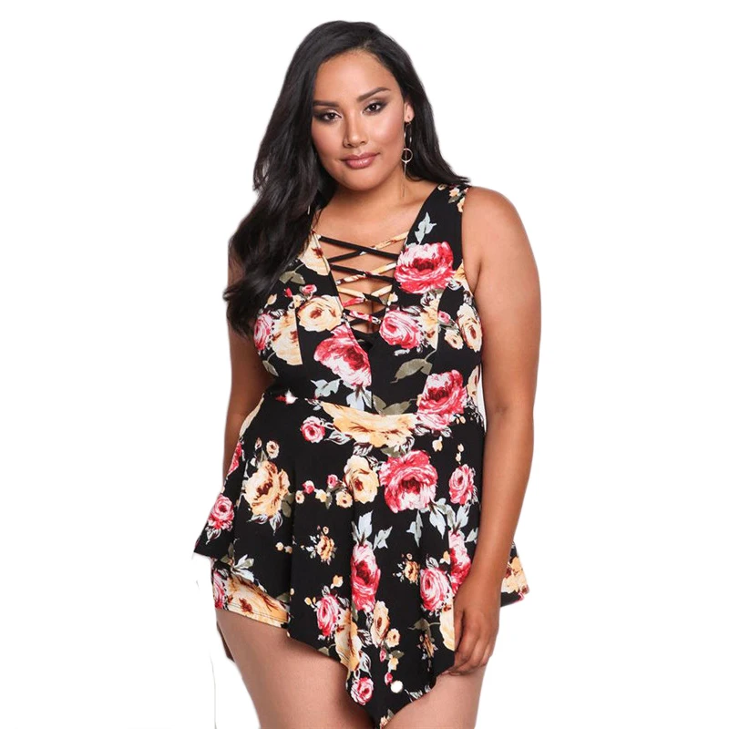 L para 3XL Plus Size Mulheres sexy swimwear Quente do verão estampado