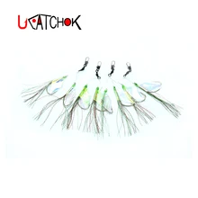 3 пар/упак. 10/0 крючковая снасть лазерное крыло Павлин Лин нейлоновая веревка двойная помощь взвешенная высокоуглеродная лодка джиггинг рок нижний крючок rig