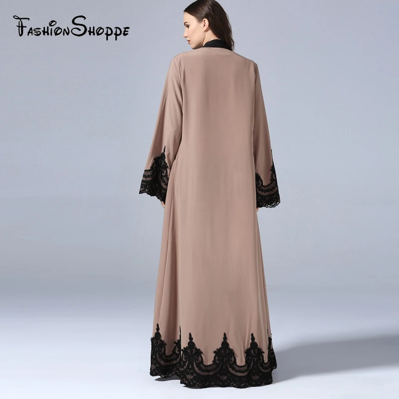 Мусульманское арабское Открытое платье кружевной кардиган Jubah длинный халат