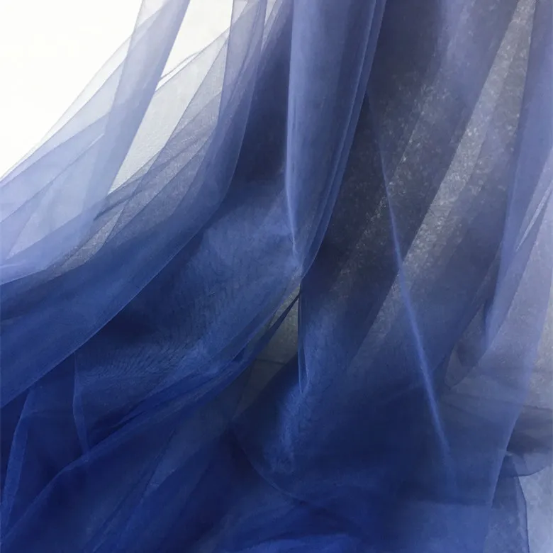 

Super Fairy Black grey green pink Star blue gradient mesh gauze fabric material soft transparent dress fabric clothing Fabric