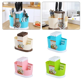 

3 Slot Kitchen Shelf Chopsticks Spoon Knift Storage Rack Tableware Stand Drainer