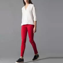 Nice Fashion Women Elegant White Shirt Nice Spring Casual Loose Blouse Buttons Decorated Shirt Pure Color Embroidery Tops MM8018