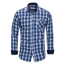 С длинным рукавом Для мужчин рубашка, Мужская Кнопка на шнуровке, в стиле пэчворк, с низким содержанием железа Slim Fit Для мужчин Повседневная деловая рубашка