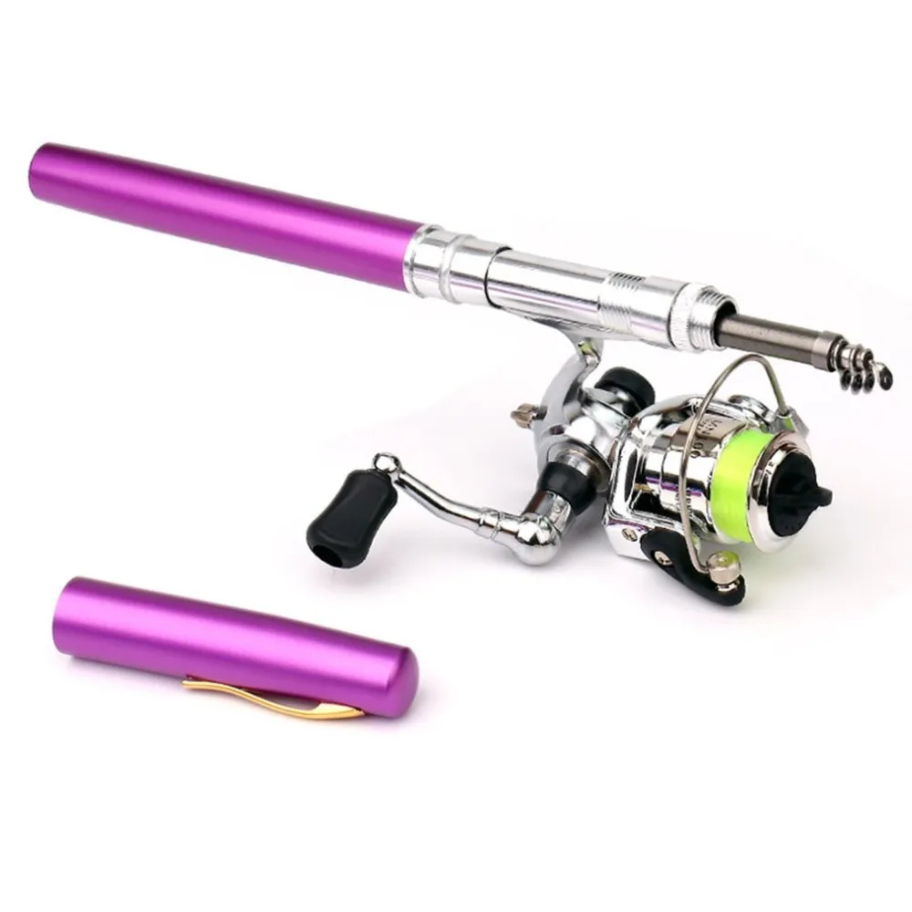 Vara de Pesca Pólo de Pesca com Carretel Carretel de Pesca de Metal Portátil tipo Caneta Pesca ao ar Mini Telescópica de Pesca de Metal Livre Enfrentar Acessórios 17 de pesca ao ar livre equipamento de pesca acessórios