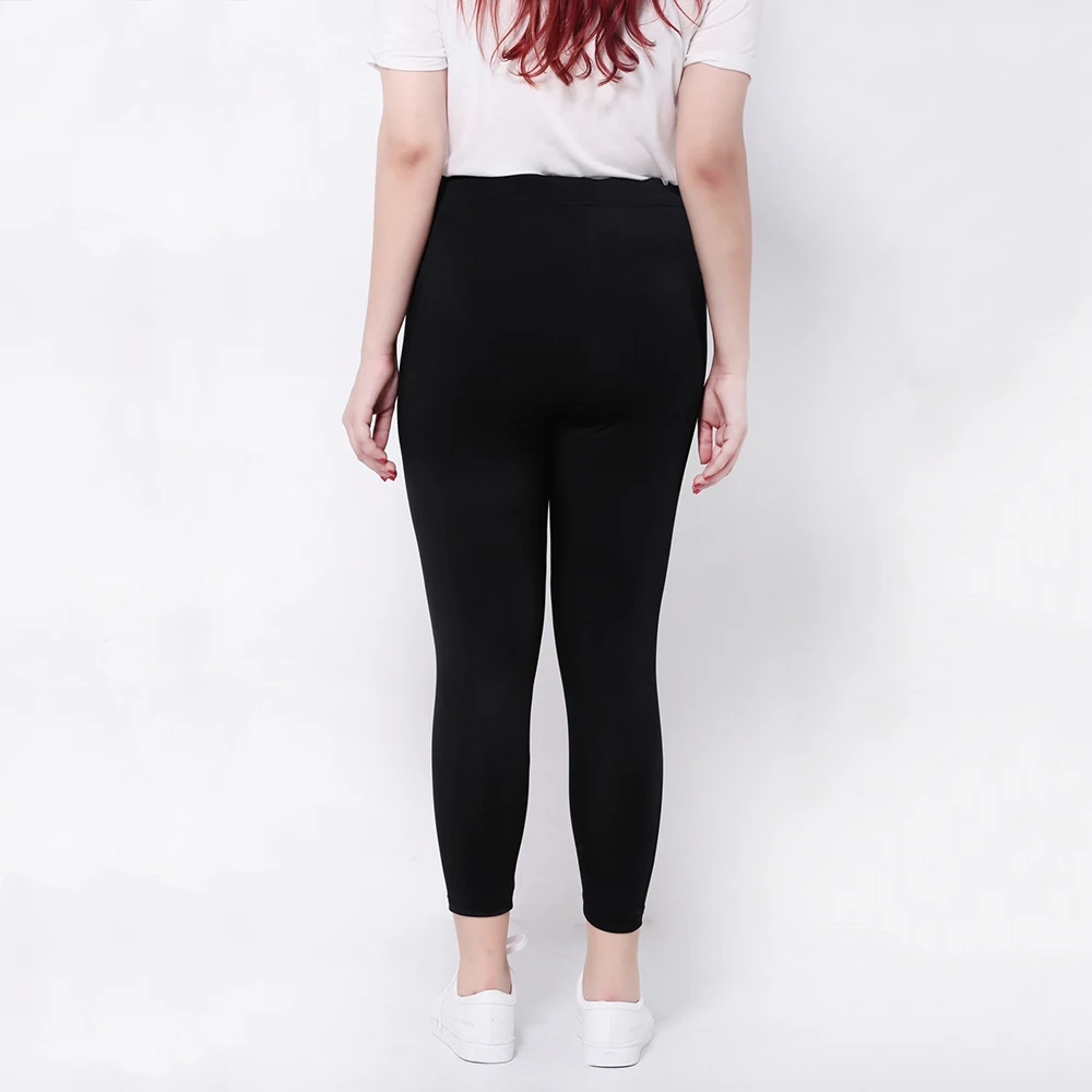 Kissmilk New Plus Size Women Clothing Autumn Black Solid Slim High Waisted Elastic Skinny Pencil Pants Trousers Big Size