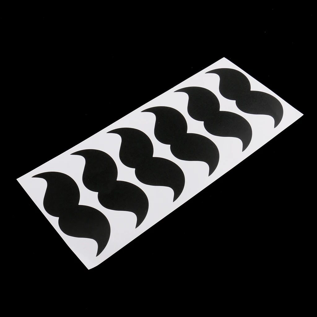 54PCS/PACK Black Board Self Adhesive Sticker Vinyl Mustache Decal Cup Stickers for Birthday Party Celebration Decor 