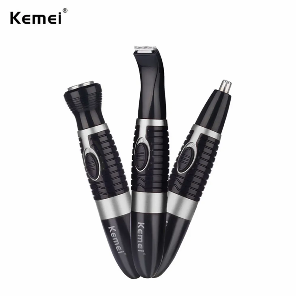 3 in 1 Multi-functional Nose Ear Hair Trimmer Beard Eyebrow Hair Clipper Cutter Safe Scraping Grooming Temple Sideburns Cut Set