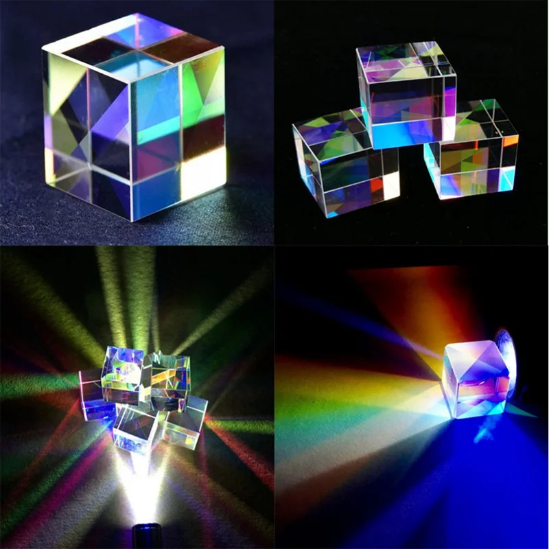 

Optical Glass Prism Cube Colorful Defective Combiner Splitter Cross Dichroic Cube RGB Prism Glass