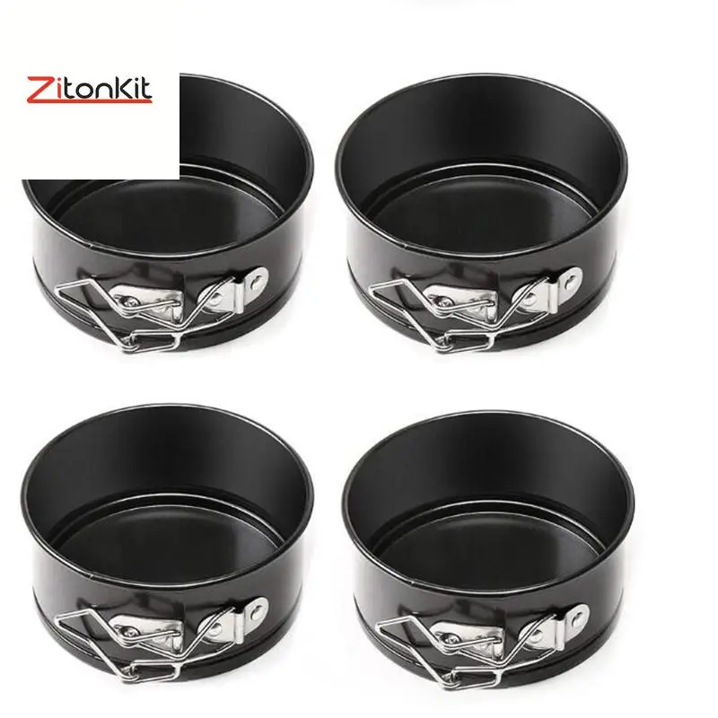 4pcs/set 4inch Mini Cake Mold Round Pan tray Mould Non-stick DIY Baking Cake Decorating Tools Kitchen Accessories Bakery Pastry