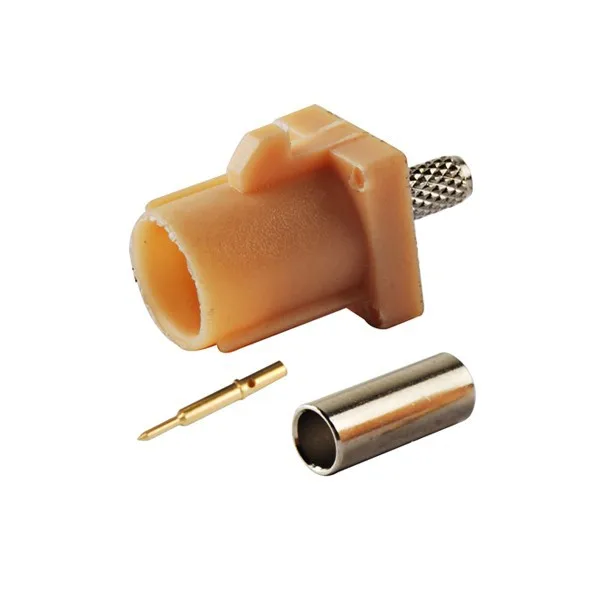 Superbat Fakra Code I- Beige/1001 for Bluetooth Crimp Bluetooh Beige Fafra Connector Male for Coaxial Cable RG316 RG174 LMR100