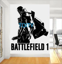 Battlefield 1 стены Стикеры игровой виниловая наклейка Boy Room Decor Книги по искусству росписи H 70 см x ширина 58 см