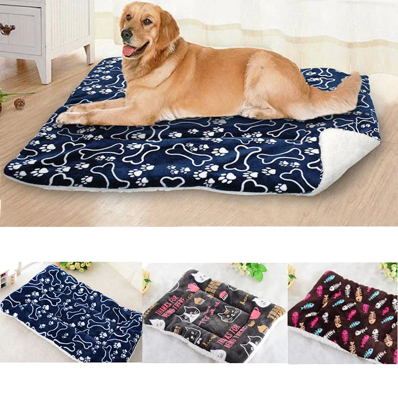 Large Pet Dog Cat Blanket Bed Puppy Cushion House Pet Soft Warm Kennel Dog Multifunction Mat