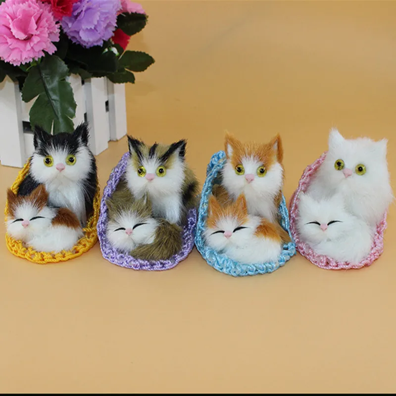 1pcs 10cm Super Cute Animal Cats Plush Toy Best Birthday Christmas Gift For Kids Room Decoration